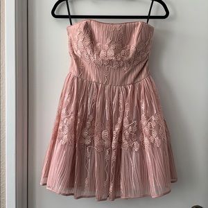 Pink Sequin strapless Bebe dress, size 6